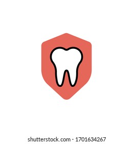 Icono de seguro dental ilustración vectorial diseño de estilo moderno. aislado sobre fondo blanco