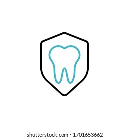 dental insurance icon vector illustration two color line style design. isolated on white background