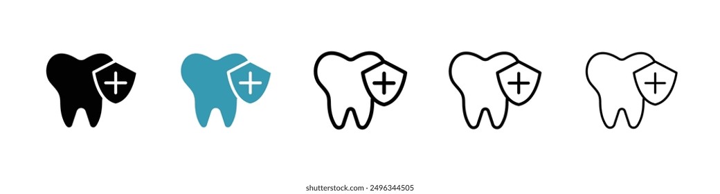 Dental insurance line icon vector set.