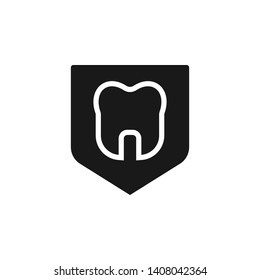 Dental, insurance, shield, tooth icon - Vector. Insurance concept vector illustration.