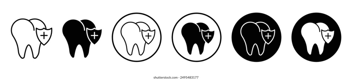 Dental insurance thin line vector icon set.