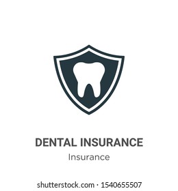 Dental insurance vector icon on white background. Flat vector dental insurance icon symbol sign from modern insurance collection for mobile concept and web apps design.