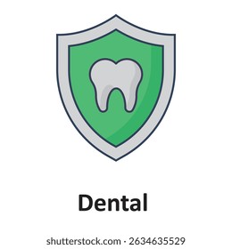 Seguro dental :Icono de Vector que puede modificarse o editarse fácilmente

