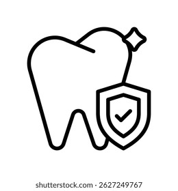 Dental Insurance Vector outline icon. Eps10 file 