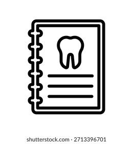Icono de Factura dental, Vector de línea