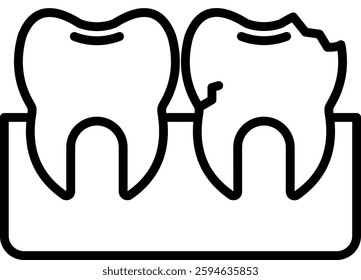 Dental Irregularities Icon Element For Design