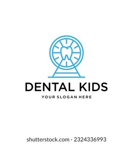 Dental Kids Health Medical Logo Design Vector