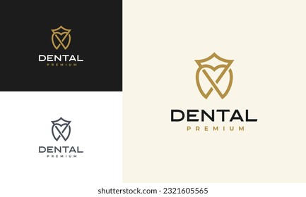 Dental King logo designs concept vector, Luxury Dental Health logo symbol