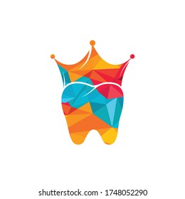 Dental king vector logo design. Tooth and crown icon design.