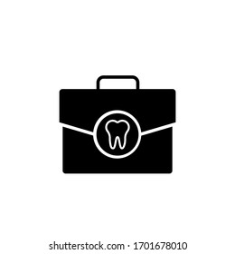 dental kit icon vector illustration glyph style design. isolated on white background