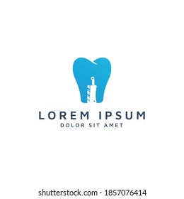 dental and knife negative space logo design