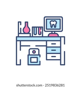 Dental Lab Fill Color Icon, Vector illustration