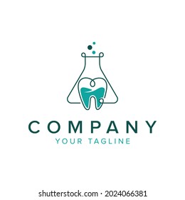 Dental labs logo with one line, continuous design. laboratory. vector, icon, illustration 