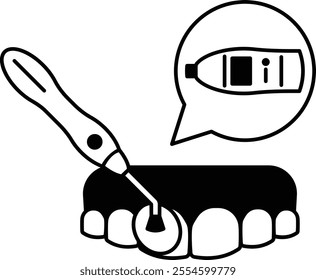 dental lazer procedures concentrated beam of light to remove shape tissue concept, Teeth Whitening deep Cleaning vector icon design, Odontology symbol, manual dexterity sign Dentist tools illustration