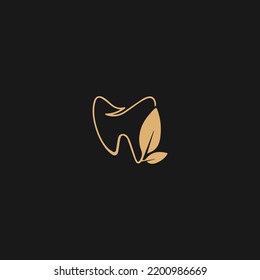 combinación de logotipo odontológico y hoja, símbolo de icono dental y orgánico, plantilla de diseño de logotipo odontológico y orgánico único, 