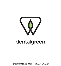 Dental leaf logo design symbol vector template