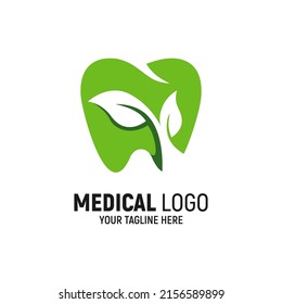 Dental Leaf Logo Design Template Inspiration, Vector Illustration.