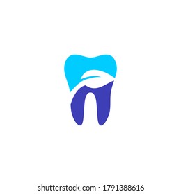 signo vectorial del diseño del logotipo de la hoja dental