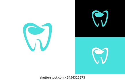 Dental leaf logo design vector template. Natural dental vector logo