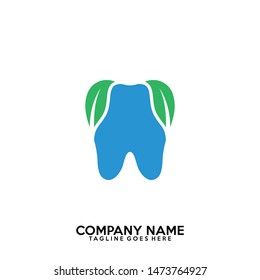 Dental Leaf logo vector. Dental care with leaf vector