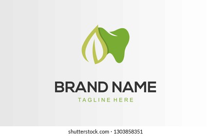 Dental Leaf Nature Care Abstract Creative Business Modern Logo