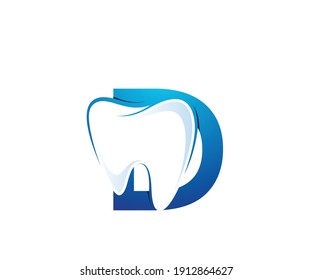 plantilla de diseño del logotipo de la letra d del icono dental