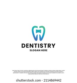 dental with letter A logo design combination. modern dental health logo for dentistry business