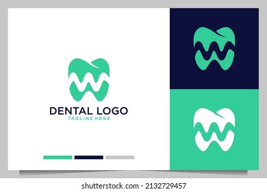 dental with letter W logo design