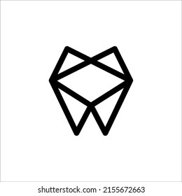 Dental line art logo icon design template