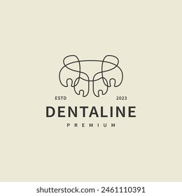 Dental line art vintage logo design