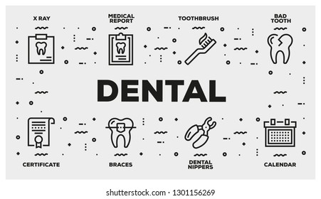 DENTAL LINE ICON SET