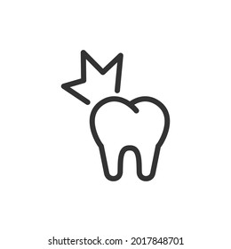 Dental line icon, sign or symbol. Premium pictogram in trendy outline style. Dental pixel perfect vector icon isolated on a white background.