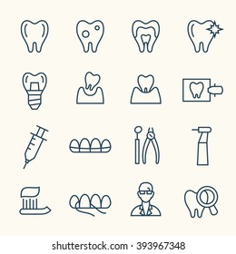 Dental line icons