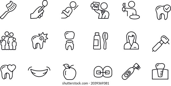 Dental Line Icons vector design 