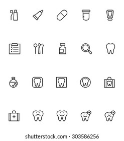 Dental Line Vector Icons 1