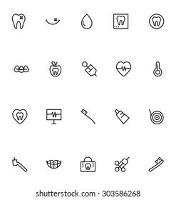 Dental Line Vector Icons 4