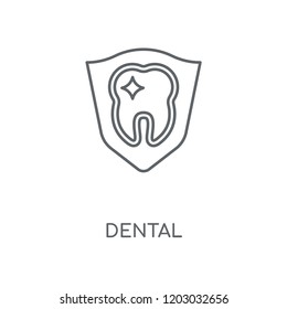 Dental linear icon. Dental concept stroke symbol design. Thin graphic elements vector illustration, outline pattern on a white background, eps 10.