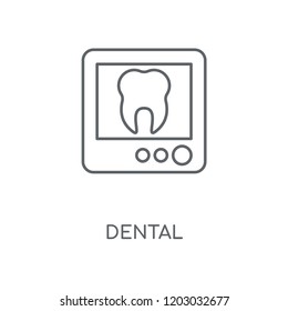 Dental linear icon. Dental concept stroke symbol design. Thin graphic elements vector illustration, outline pattern on a white background, eps 10.