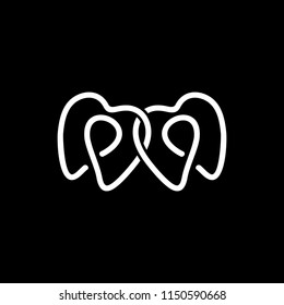 Dental Link Vector Logo Icon.Logo Linear Style