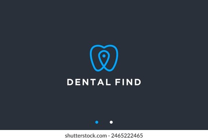 Dental Location Logo Design Vektorgrafik Silhouette Illustration