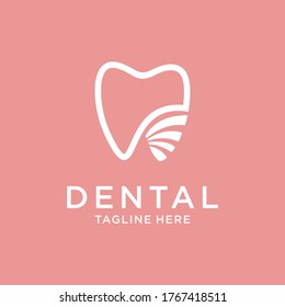 dental logo with abstract Heart Love design vector