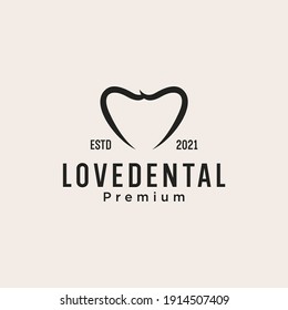 dental logo with abstract Heart Love design vector