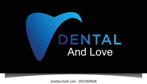 dental logo with abstract Heart Love design vector