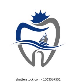 dental logo, boat logo, dental boat logo