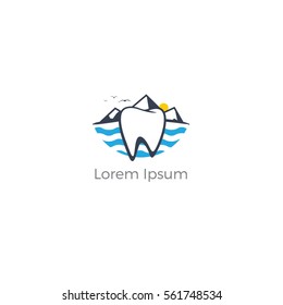 Dental logo, dental and boat vector logo design.
