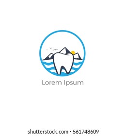 Dental logo, dental and boat vector logo design.