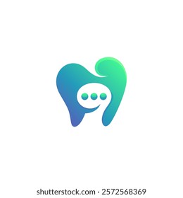 dental logo with chat message combination in modern design style