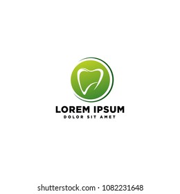 dental logo with circle concept vector logo template