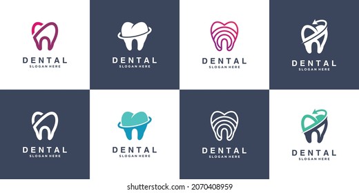 Dental logo collection for business Premium Vector