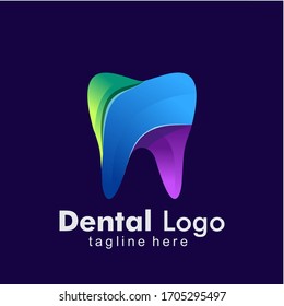 Dental Logo colorful Design template. Icon tooth abstract modern.
